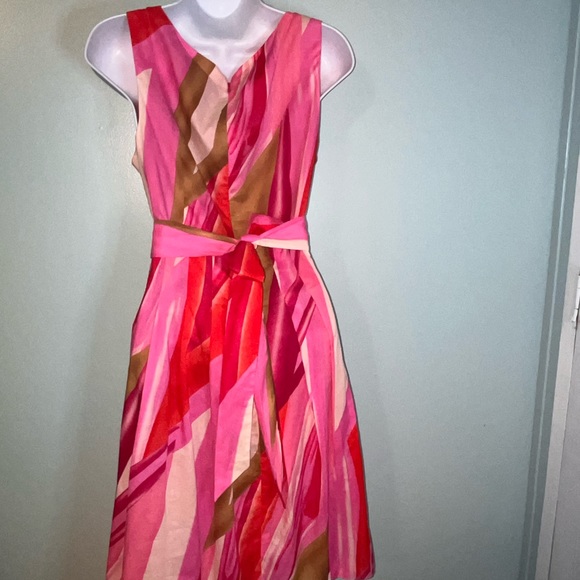 Dressbarn Dress Size 14 Sleeveless Multi Color Mid Length - Picture 7 of 11